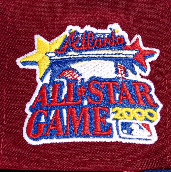 New Era 59Fifty Sangria Atlanta Braves 2000 ASG Patch Fitted Hat Size 7 3/8 🎁 - Picture 4 of 4